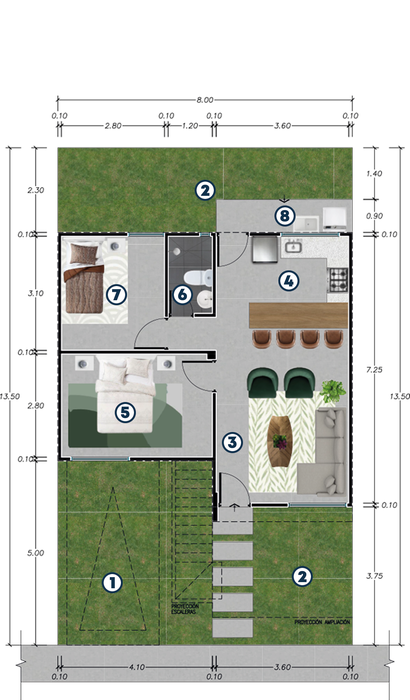 Modelo 108 m²